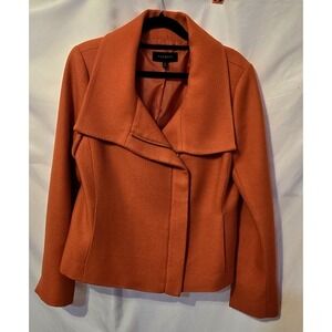 Talbots Petite Orange Jacket with Offset Zipper Detail Size 8